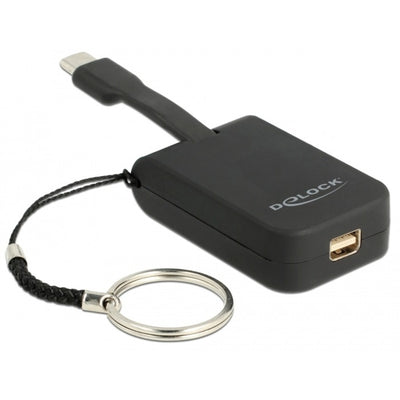 Delock usb-c > mini-displayport adapter sleutelhanger (zwart, 4k 60hz)