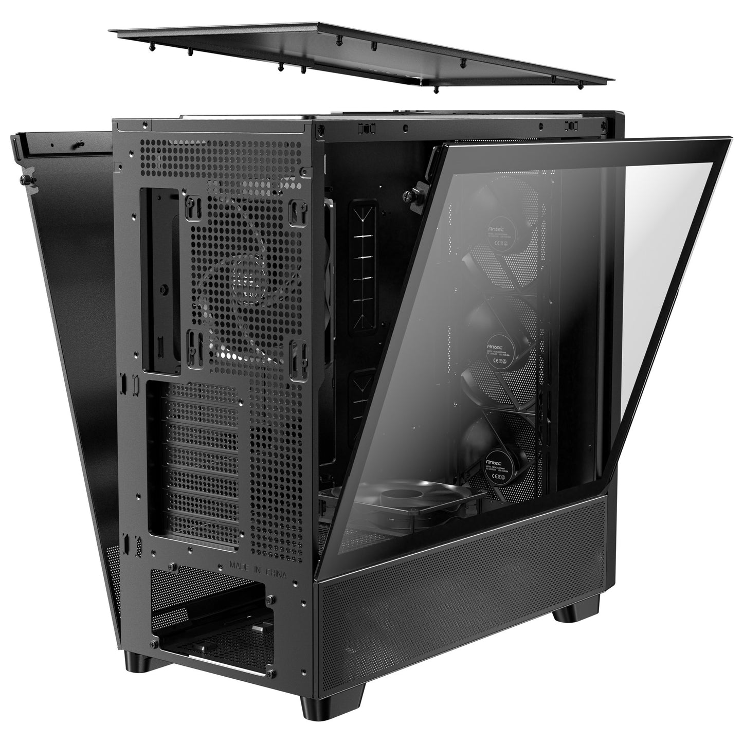 Antec flux midi tower behuizing (zwart | 2x usb-a | 1x usb-c | tempered glass)