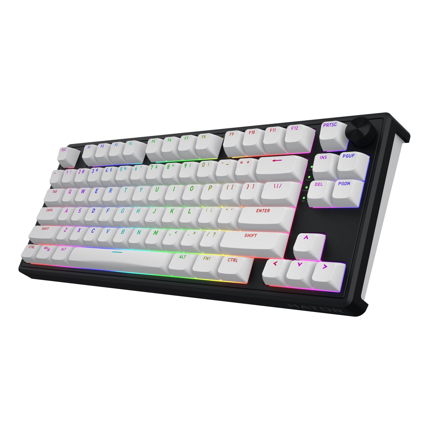 Hator skyfall wireless, gaming toetsenbord (zwart, us lay-out, hator aurum lemon, 80% (tkl), rgb, double shot abs, hot-swap, 2.4ghz bluetooth usb-c)