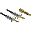 Delock stereokabel 3,5 mm 3 pin-stekker > 3,5 mm 3 pin-stekker (zwart, 0,5 meter)