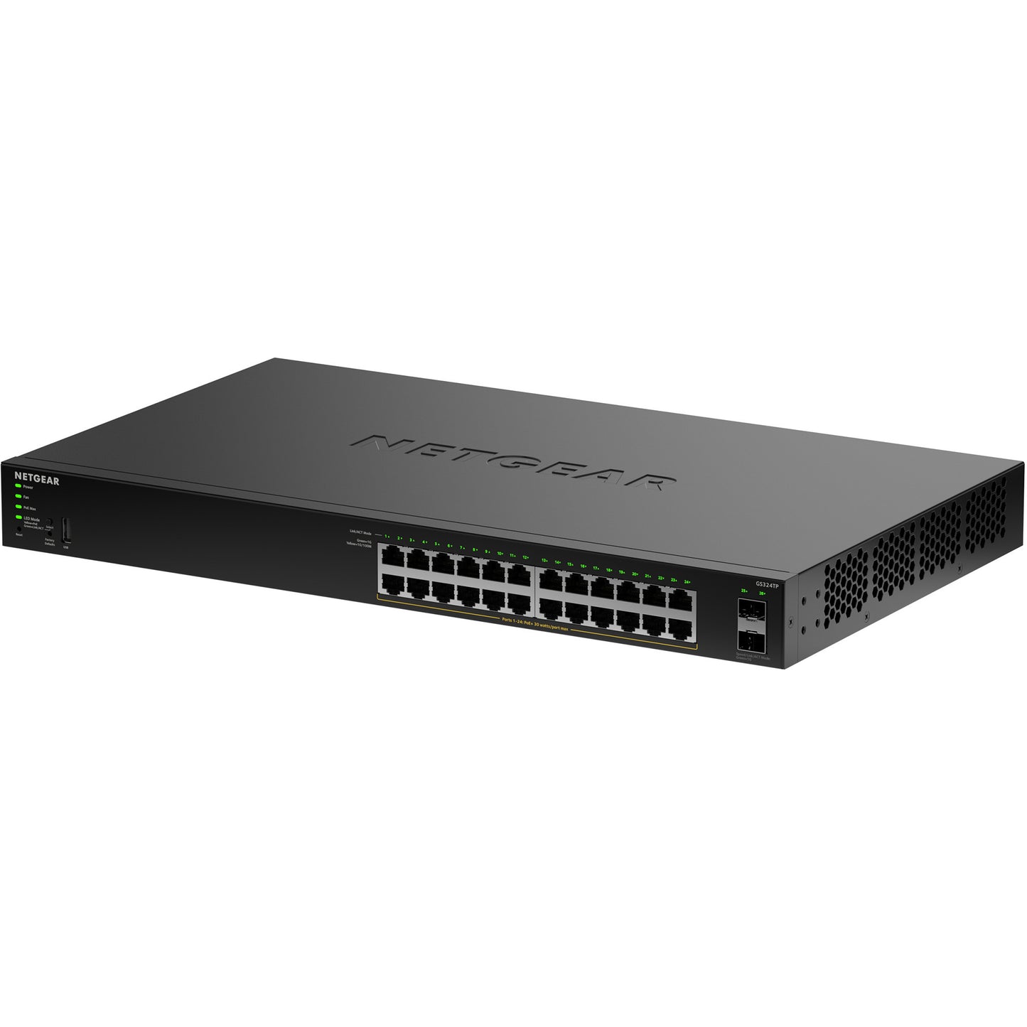 Netgear gs324tpv2 switch (zwart, 190w poe budget)