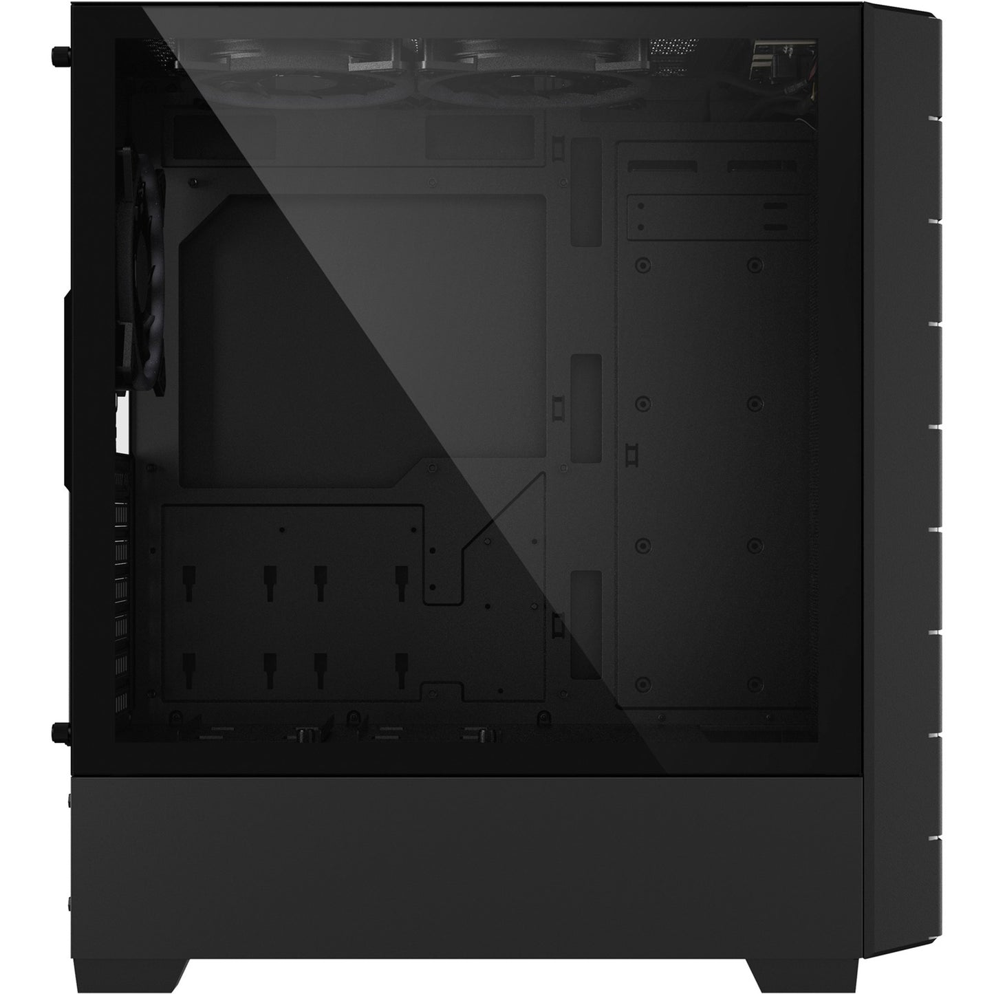 Sharkoon rgb hex midi tower behuizing (zwart | 2x usb-a | 1x usb-c | rgb | tempered glass)