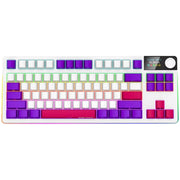 Lorgar kbp70tklw rgb mechanisch gaming toetsenbord (wit, us lay-out (qwerty), logar toxic purple, 80% (tkl), rgb, hot-swappable, pbt double-shot, bluetooth | 2.4ghz | usb) - afbeelding 1