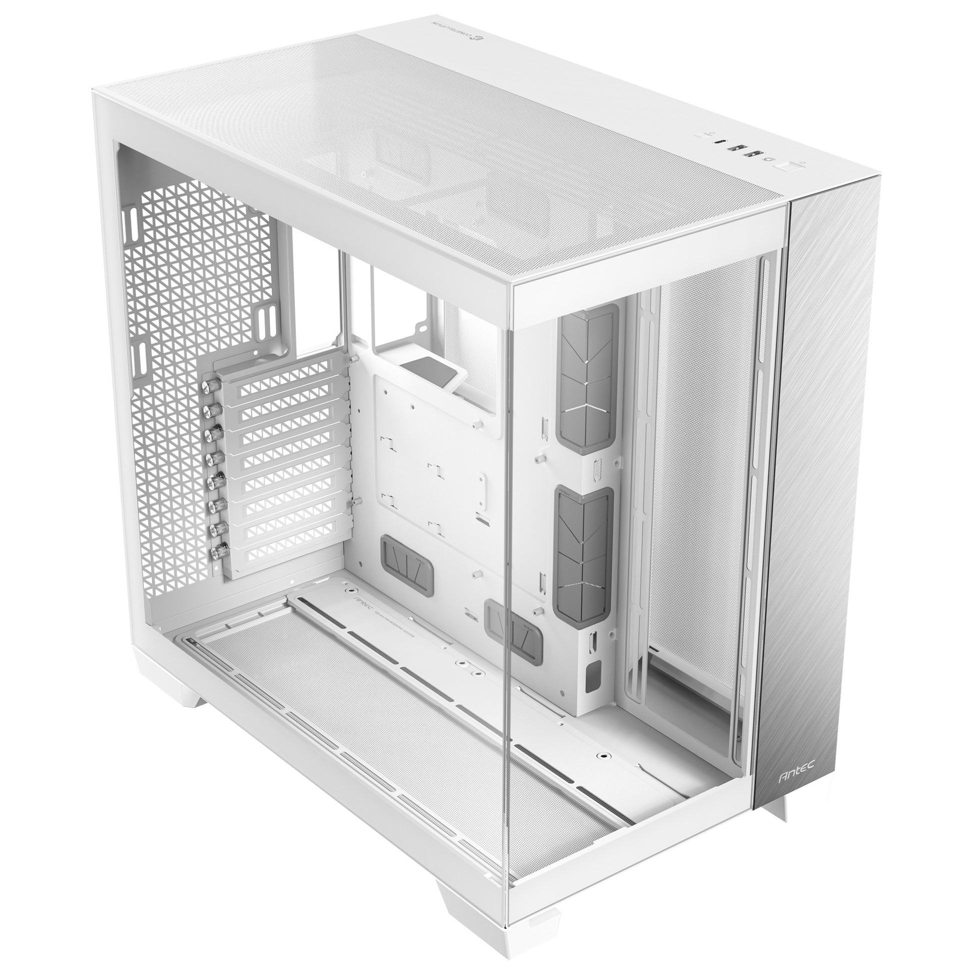 Antec c8 midi tower behuizing (wit zilver | 2x usb-a | 1x usb-c | tempered glass)