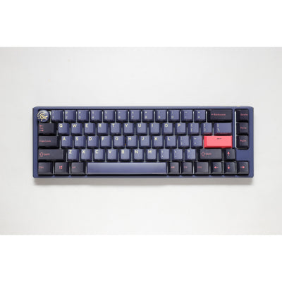 Ducky one 3 cosmic blue sf rgb mechanisch toetsenbord (donkerblauw, us lay-out (qwerty), cherry mx red, 65%, rgb leds, double-shot pbt, hot-swappable, quack mechanics)