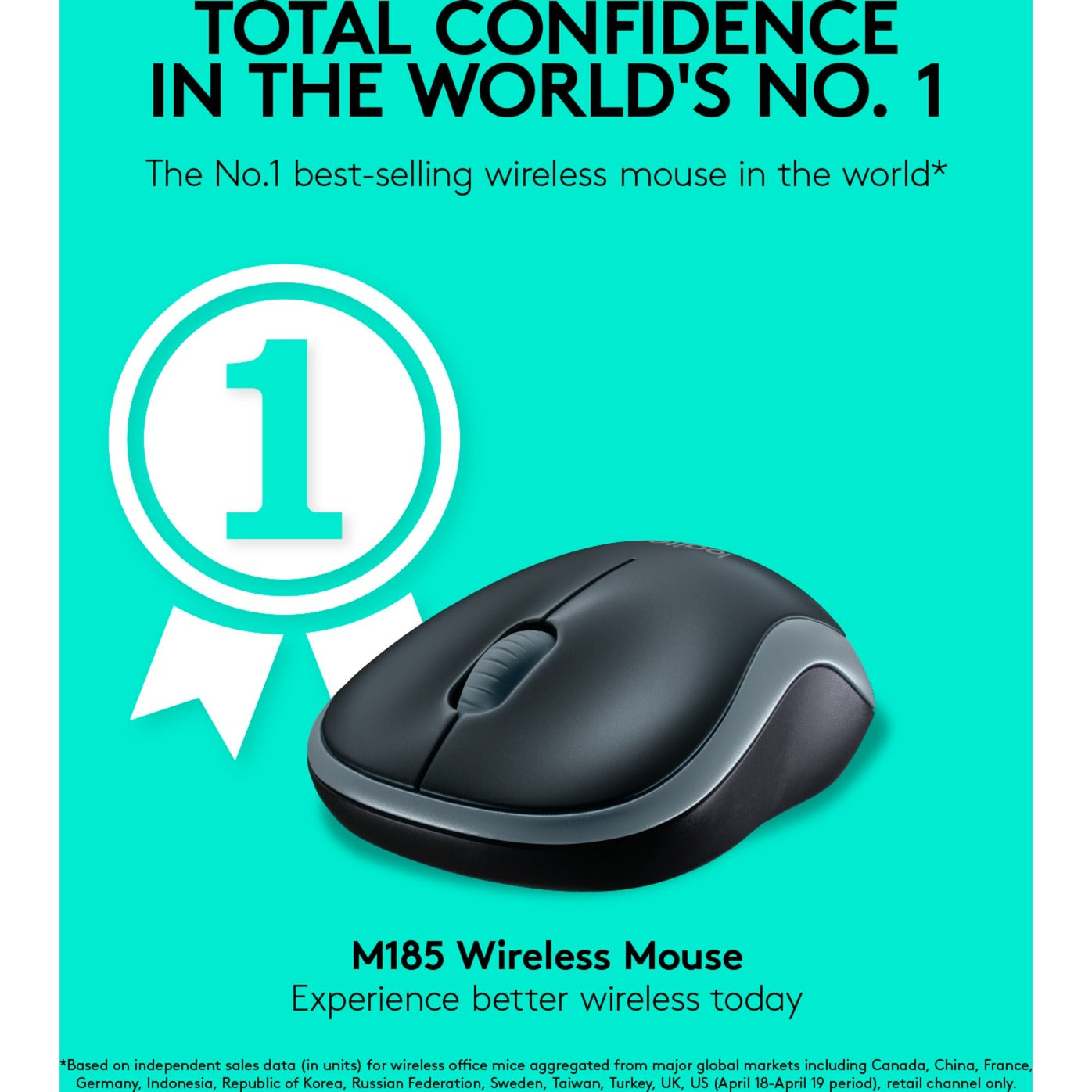 Logitech wireless mouse m185 (blauw, retail)