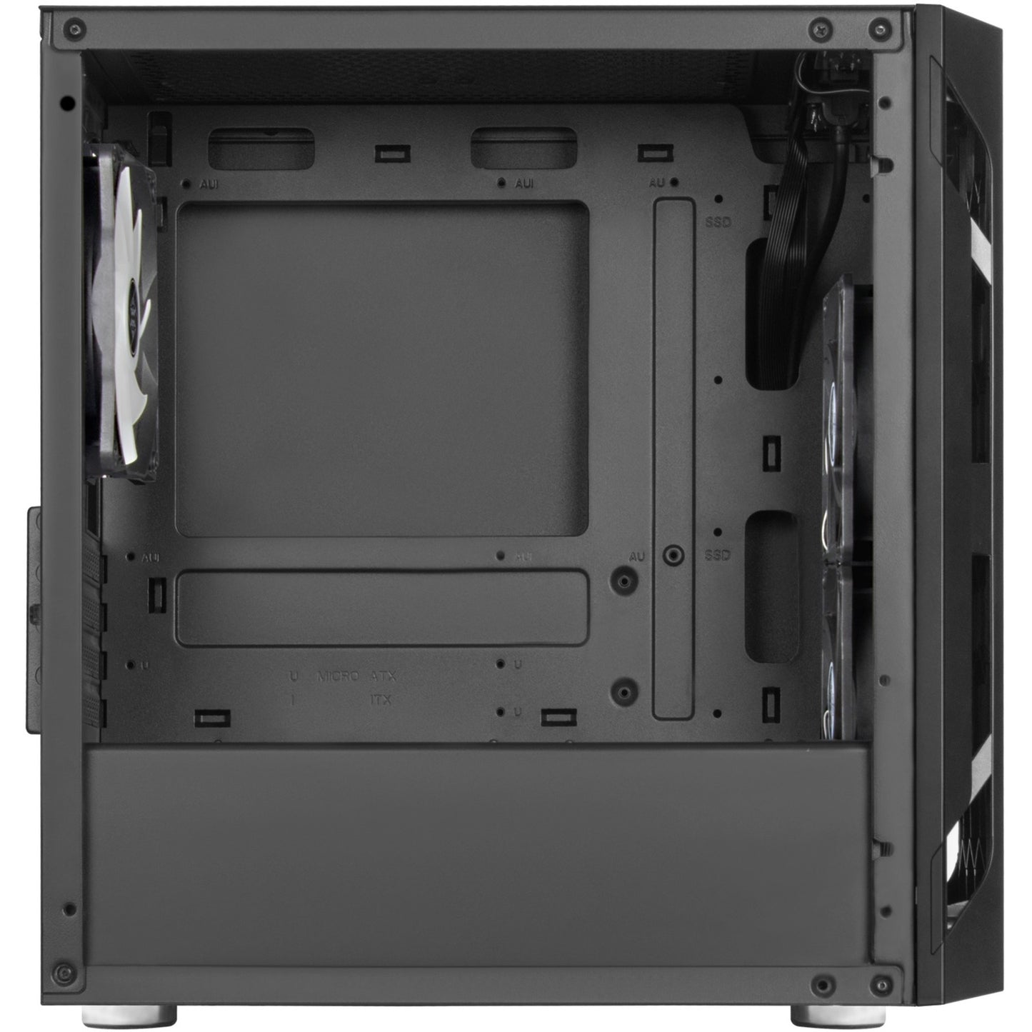 Silverstone sst-fah1mb-pro midi tower behuizing (zwart | 3x usb-a | rgb | tempered glass)