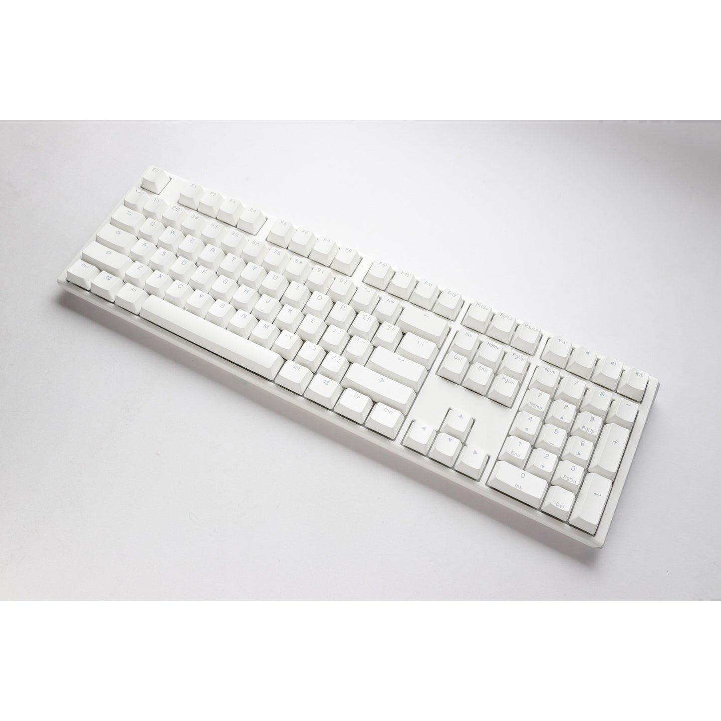 Ducky one 3 classic pure white rgb mechanisch toetsenbord (wit, us lay-out (qwerty), cherry mx silent red, 100%, rgb led, double-shot pbt, hot-swappable, quack mechanics)