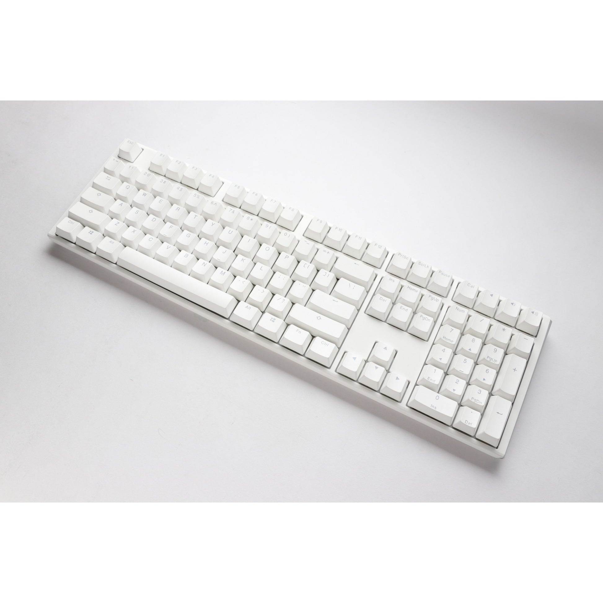 Ducky one 3 classic pure white rgb mechanisch toetsenbord (wit, us lay-out (qwerty), cherry mx silent red, 100%, rgb led, double-shot pbt, hot-swappable, quack mechanics)