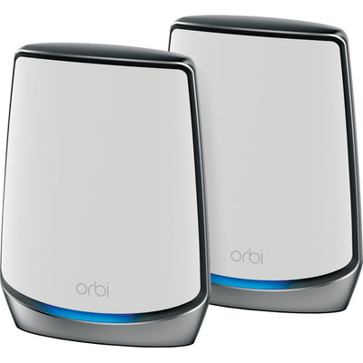 Netgear orbi wifi 6-systeem (rbk852) ax6000 mesh router (wit zilver, 1x router (rbr850), 1x satelliet (rbs850), dekking tot 350 m²)