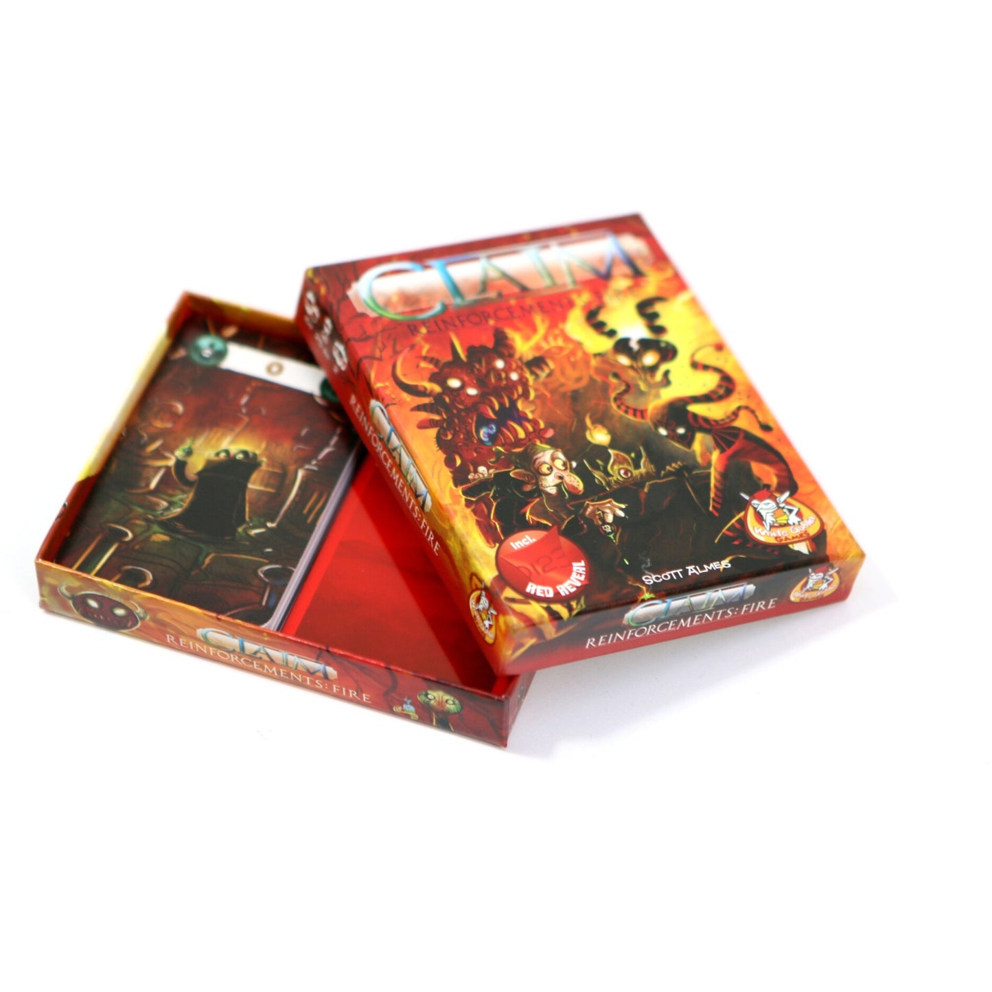 White goblin games claim reinforcements: fire kaartspel (nederlands, uitbreiding, 2 spelers, 25 minuten, vanaf 10 jaar)