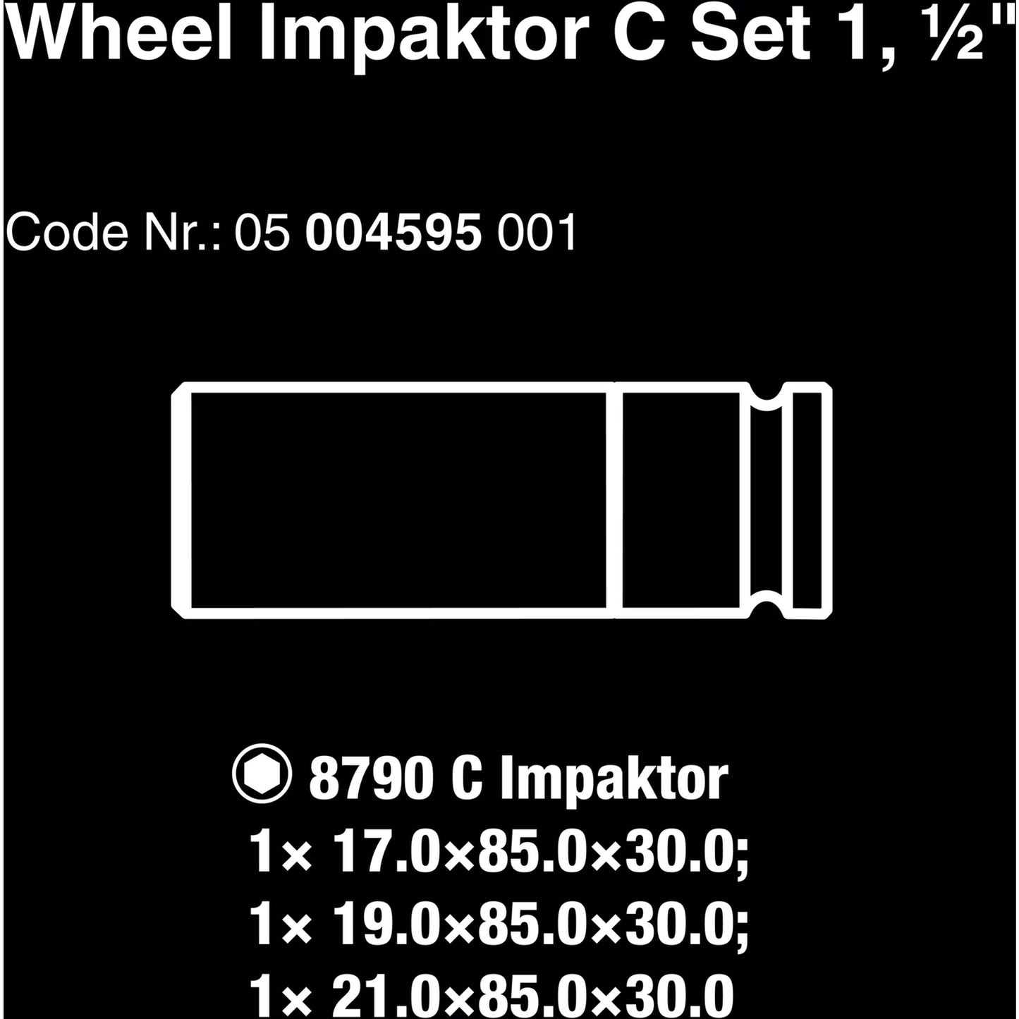 Wera wheel impactor c set 1 dopsleutel (3-delig, met velgbescherming)