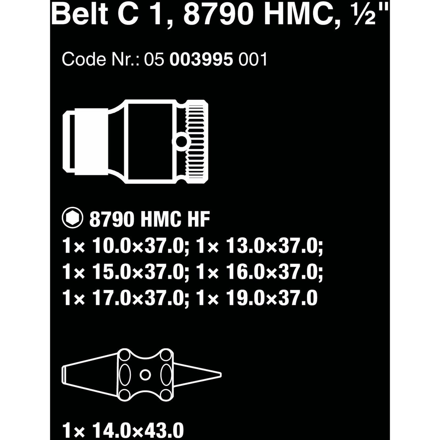 Wera belt c 1 zyklop doppenset, 1 2 dopsleutel (zwart, 7-delig, met vasthoudfunctie)