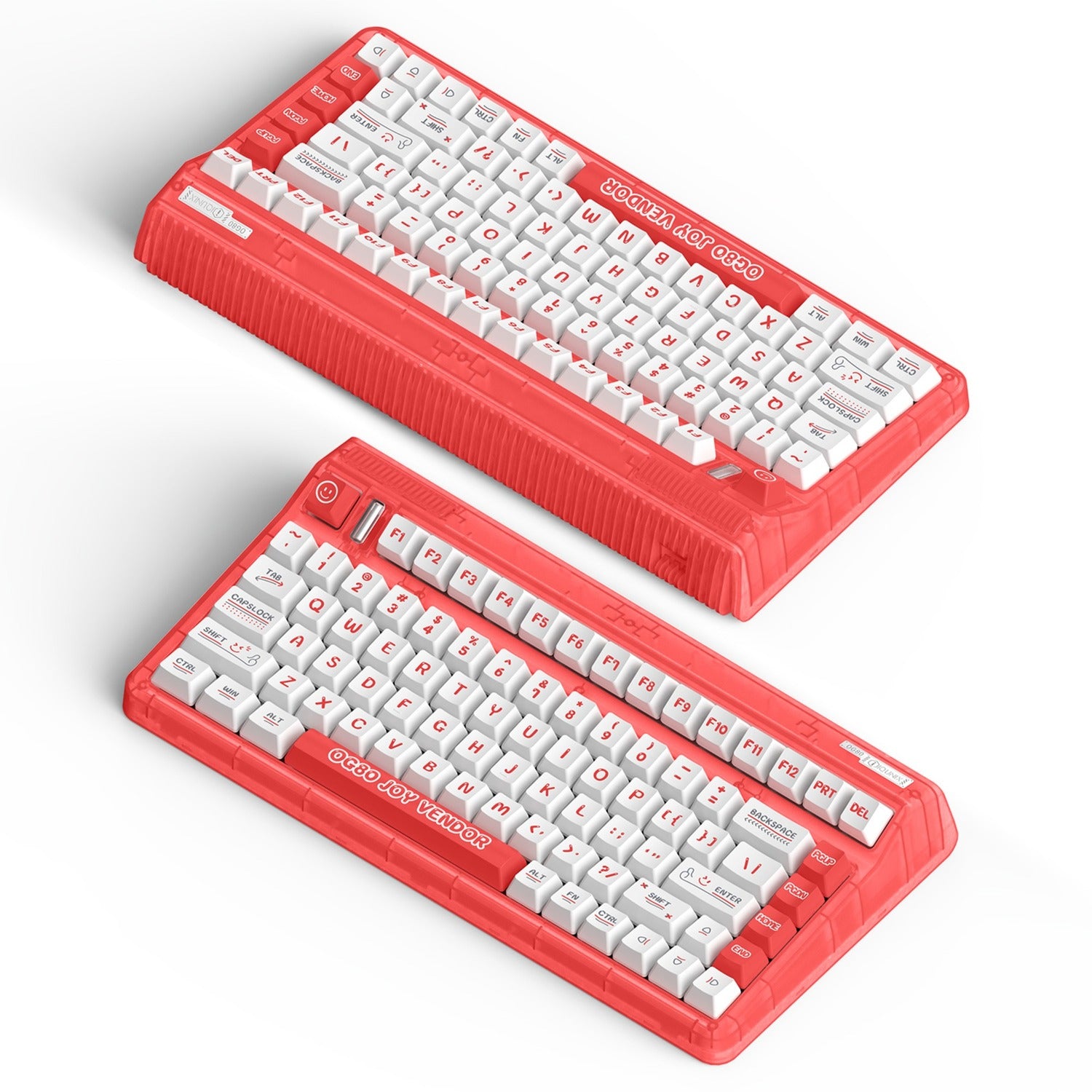 Iqunix og80 joy vendor wireless mechanical keyboard (rood, us lay-out (qwerty), iqunix moonstone, 80% (tkl), rgb leds, hot-swappable, pbt, 2.4ghz | bluetooth 5.1 | usb-c)