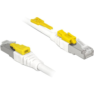 Delock patchkabel rj-45 secure met cat.6a (wit, 85335, 5 meter)