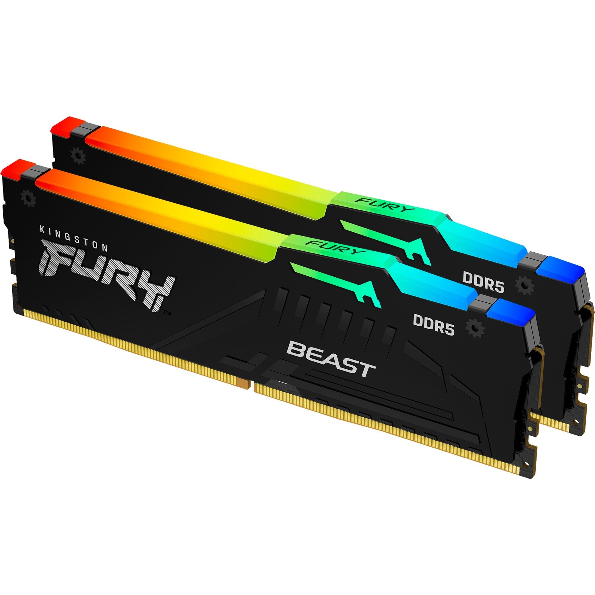 Kingston fury 16 gb ddr5-5600 kit werkgeheugen (zwart, kf556c40bbak2-16, beast rgb, xmp)