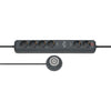 Brennenstuhl eco-line stekkerdoos comfort switch plus el csp 24 6-voudig antraciet 1,5m h05vv-f 3g1,5 2 permanent, 4 schakelbaar externe voetschakelaar