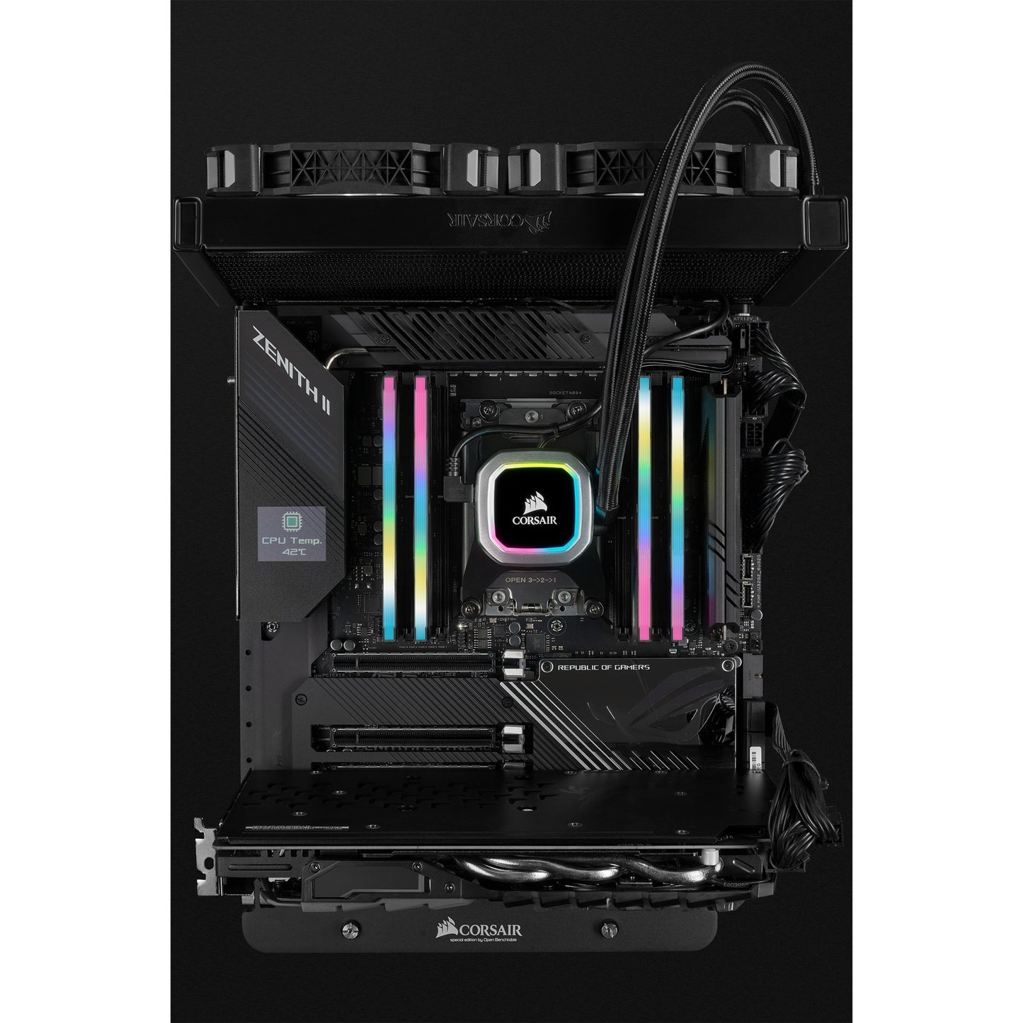 Corsair vengeance rgb pro sl 32 gb ddr4-3200 (2x 16 gb) werkgeheugen (zwart, cmh32gx4m2e3200c16, xmp 2.0)