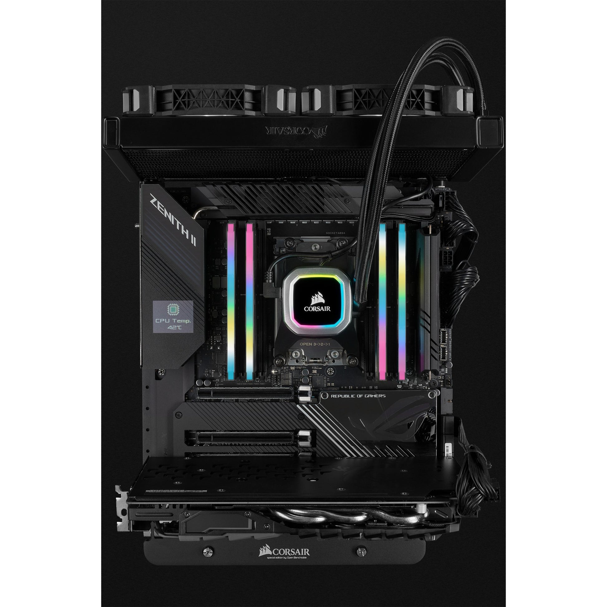 Corsair vengeance rgb pro sl 32 gb ddr4-3200 (2x 16 gb) werkgeheugen (zwart, cmh32gx4m2e3200c16, xmp 2.0)