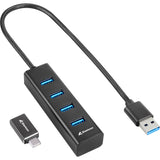 Sharkoon 4-port usb 3.2 gen 1 aluminium usb-hub (zwart) - afbeelding 1