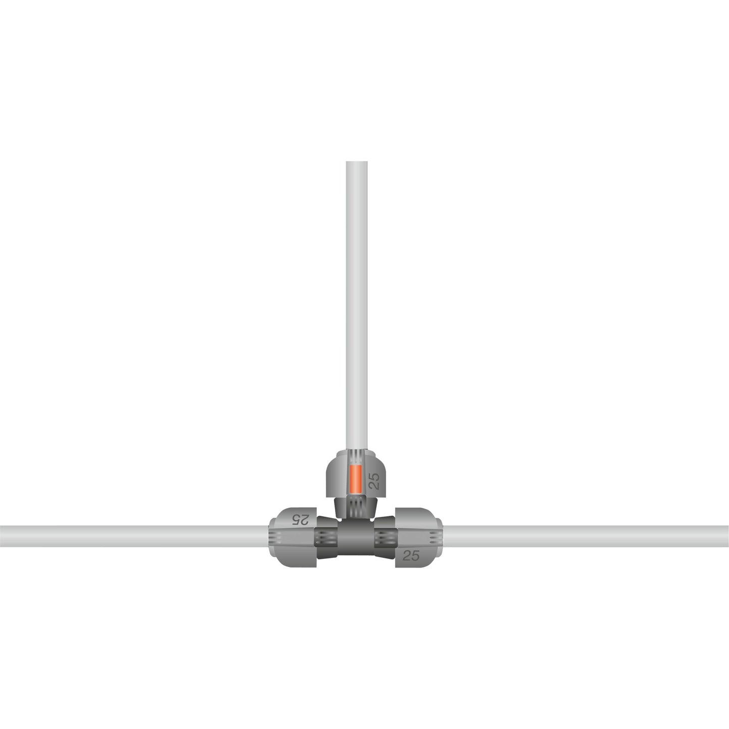 Gardena t-stuk 25 mm verbinding (zwart grijs, 2771-20)