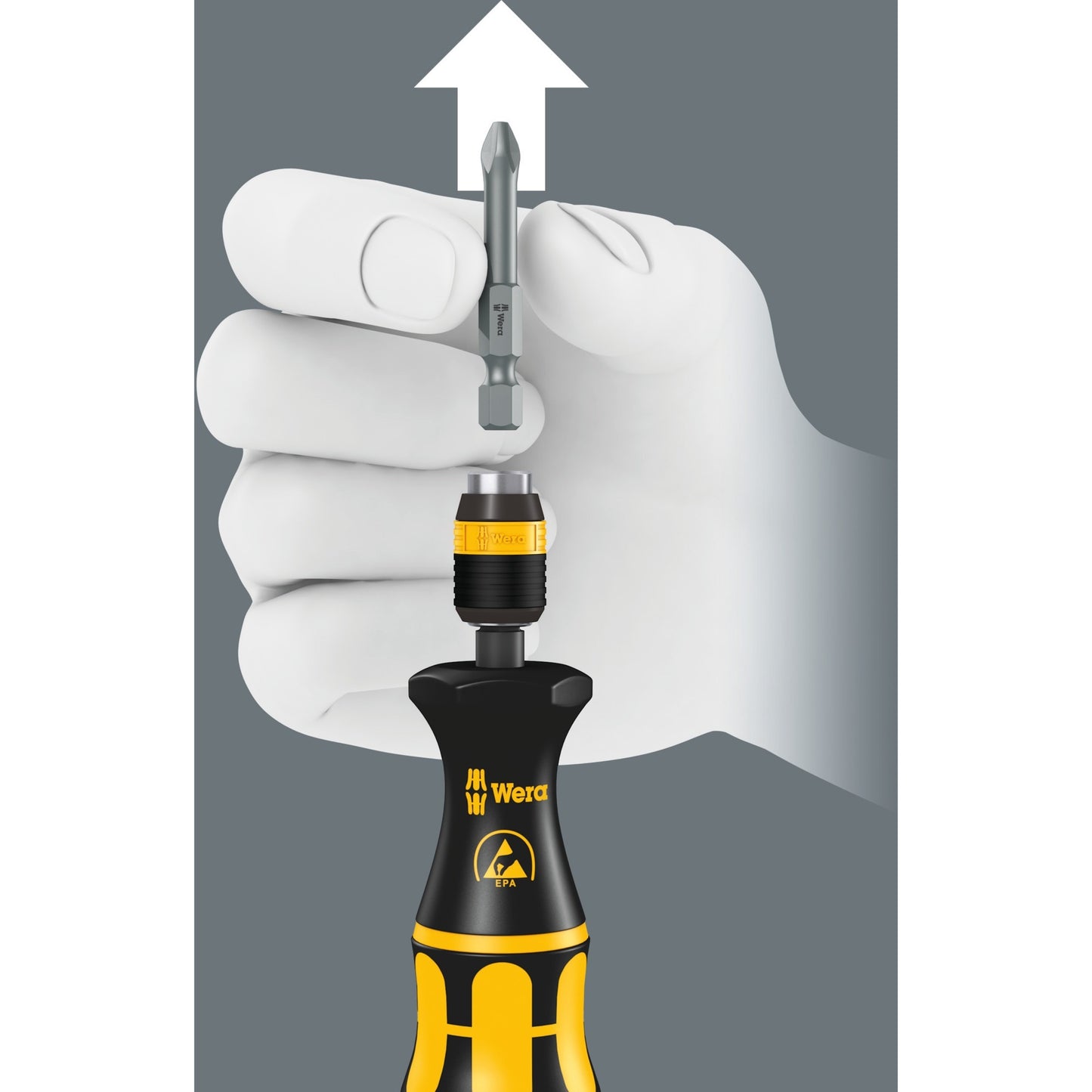 Wera bits-handhouder 813 r schroevendraaier (zwart geel, esd, niet magnetisch, 90mm)