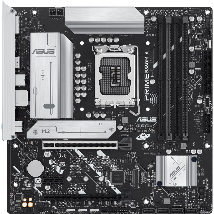 Asus prime b860m-a-csm socket 1851 moederbord (raid, 2.5 gb-lan, sound, µatx)
