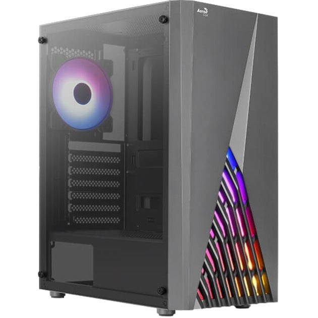 Aerocool delta g-bk-v1 midi tower behuizing (zwart | 3x usb-a | rgb | tempered glass)