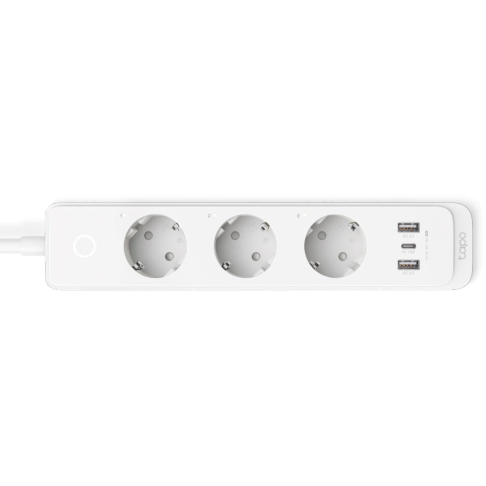Tp-link tapo p300 smart wifi-stekkerdoos (wit, 2x usb-a, 1x usb-c, wifi, bluetooth 4.2)