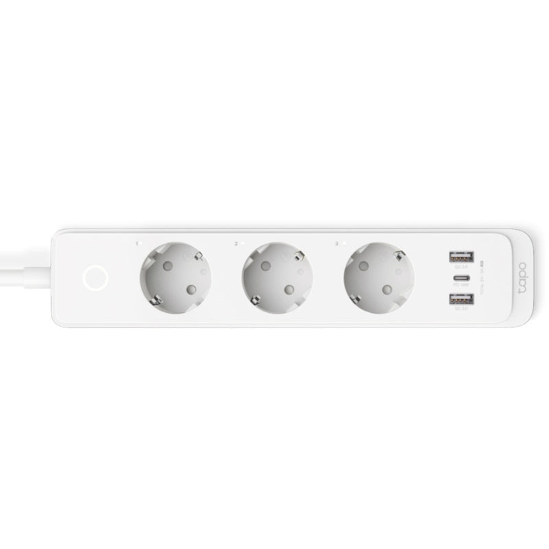 Tp-link tapo p300 smart wifi-stekkerdoos (wit, 2x usb-a, 1x usb-c, wifi, bluetooth 4.2)