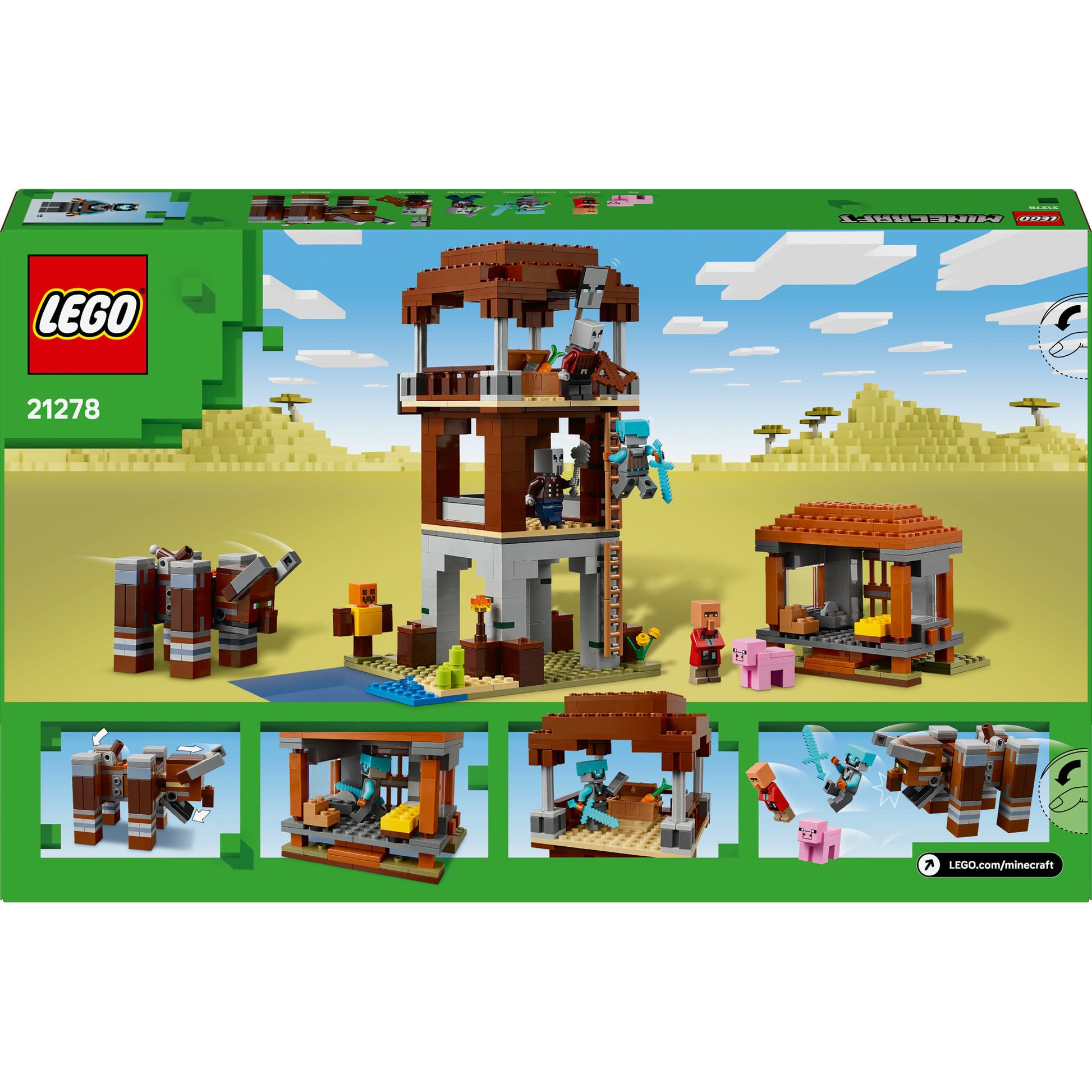 Lego minecraft de plunderaar buitenpost en verwoester bouwpakket - 21278