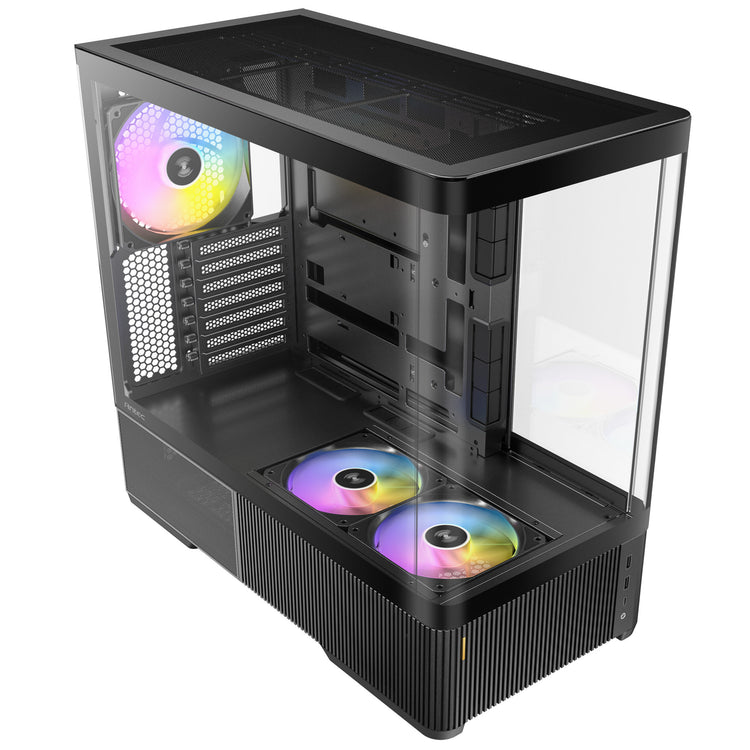 Antec c6 curve argb midi tower behuizing (zwart | 2x usb-a | 1x usb-c | tempered glass)