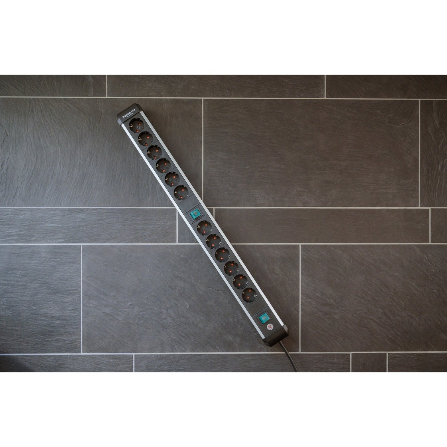 Brennenstuhl premium-alu-line stekkerdoos 12-voudig stekkerdoos (zwart zilver)