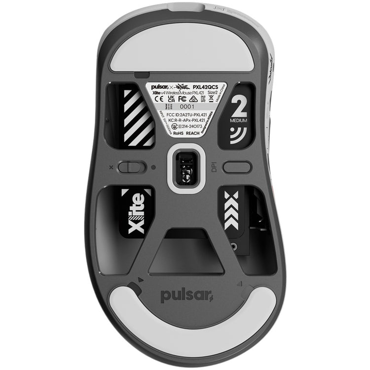 Pulsar [quiccs edition] xlite v4 gaming mouse (wit rood, 32,000 dpi, 8000 hz)