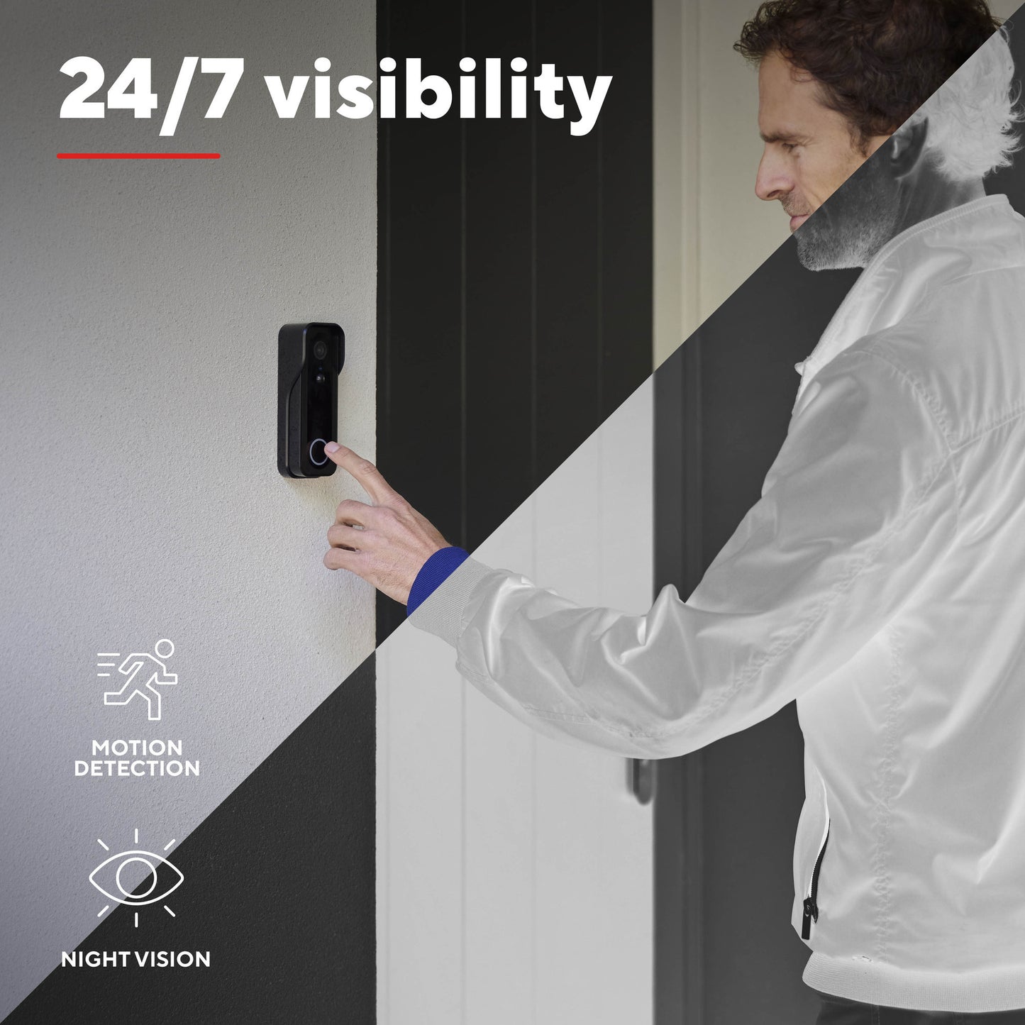 Trust doorcam-3000 slimme wifi deurbelcamera (zwart, 2.4 ghz wifi)