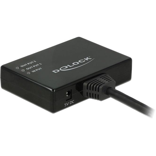 Delock 1x hdmi in > 2x hdmi out hdmi splitter (zwart, 60 centimeter, 4k)