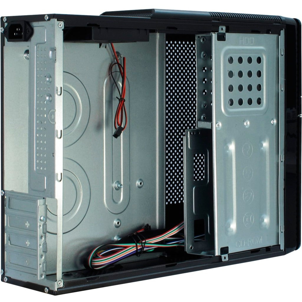 Inter-tech it-607 mini tower behuizing (zwart | 2x usb-a)