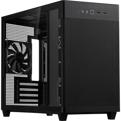 Asus prime ap201 mini tower behuizing (zwart | 2x usb-a | 1x usb-c | tempered glass)