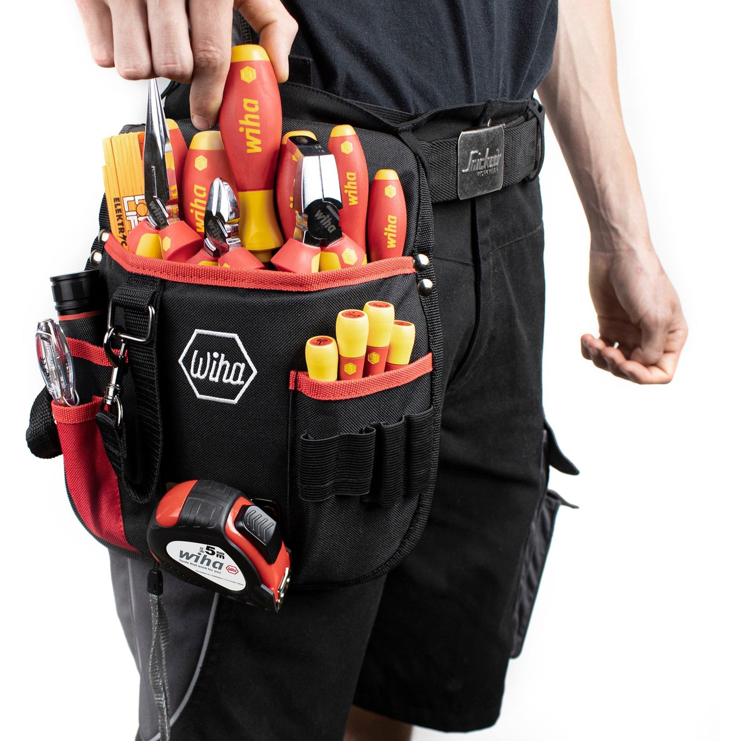 Wiha gereedschapset elektricien gereedschapsset (rood geel, assorti, 18-dlg. incl. heuptas)