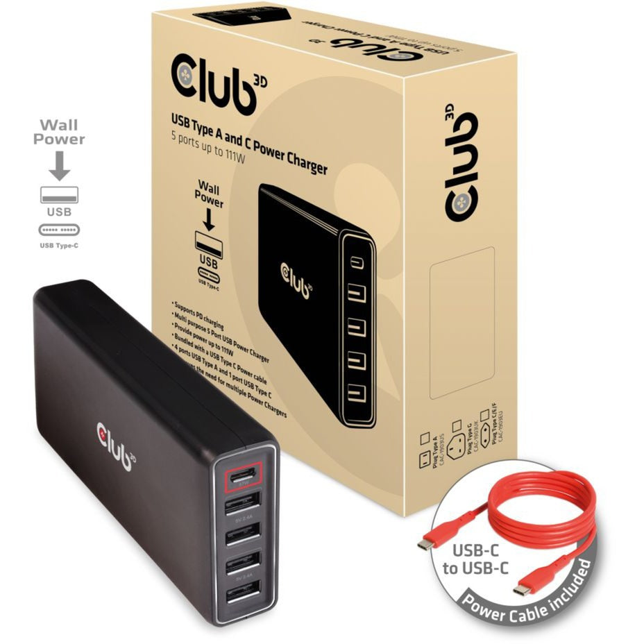Club 3d 111w power delivery (zwart)