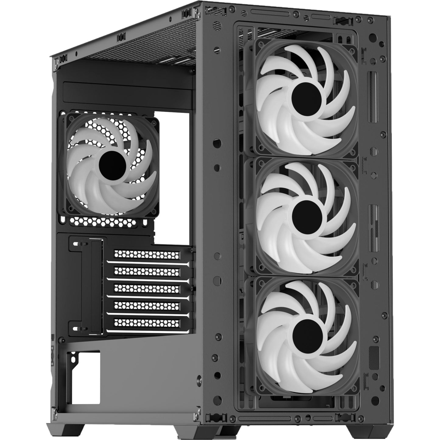 Aerocool b301a mini tower behuizing (zwart | 1x usb-a | 1x usb-c | rgb)