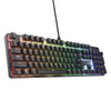 Trust gxt 871 zora mechanisch gaming toetsenbord (zwart, us lay-out (qwerty), huano red, 100%, rgb)