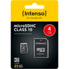 Intenso microsdhc 4gb class 10 geheugenkaart (incl. sd adapter)