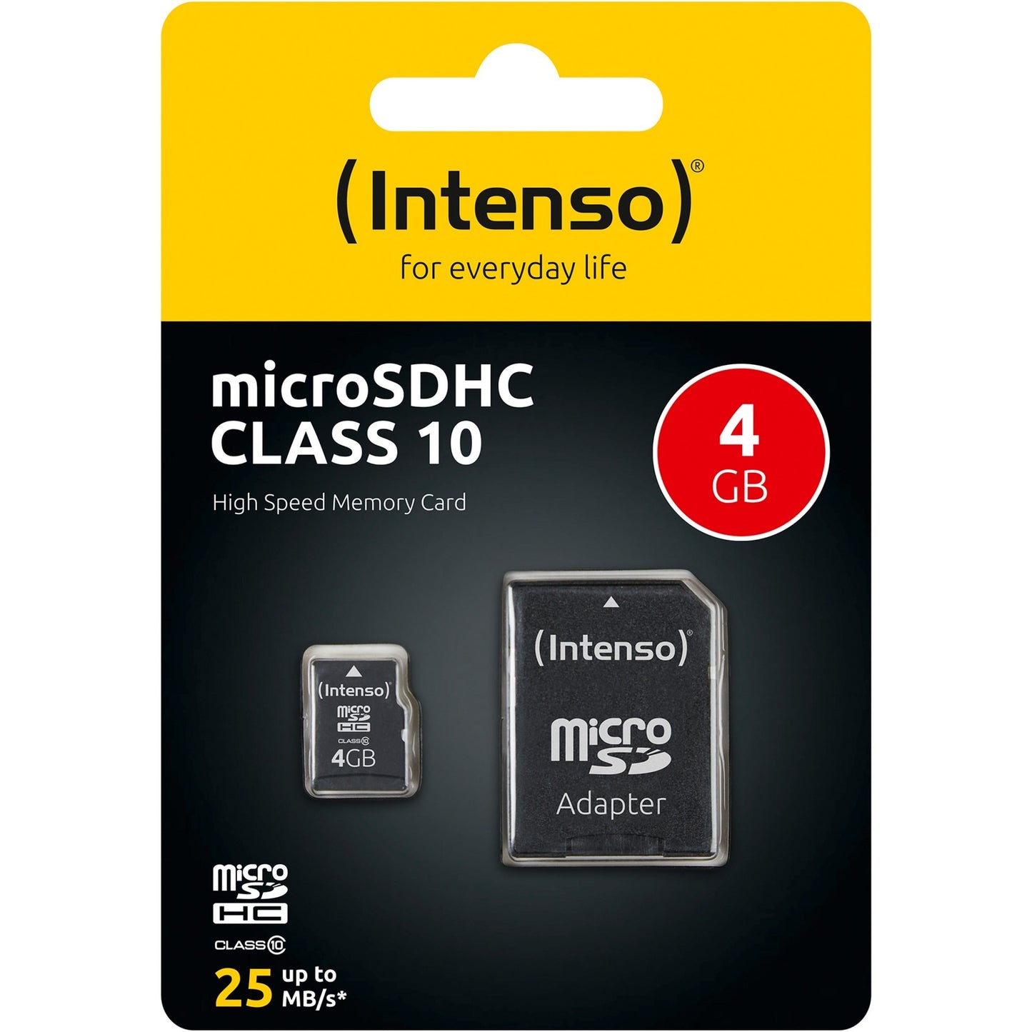 Intenso microsdhc 4gb class 10 geheugenkaart (incl. sd adapter)