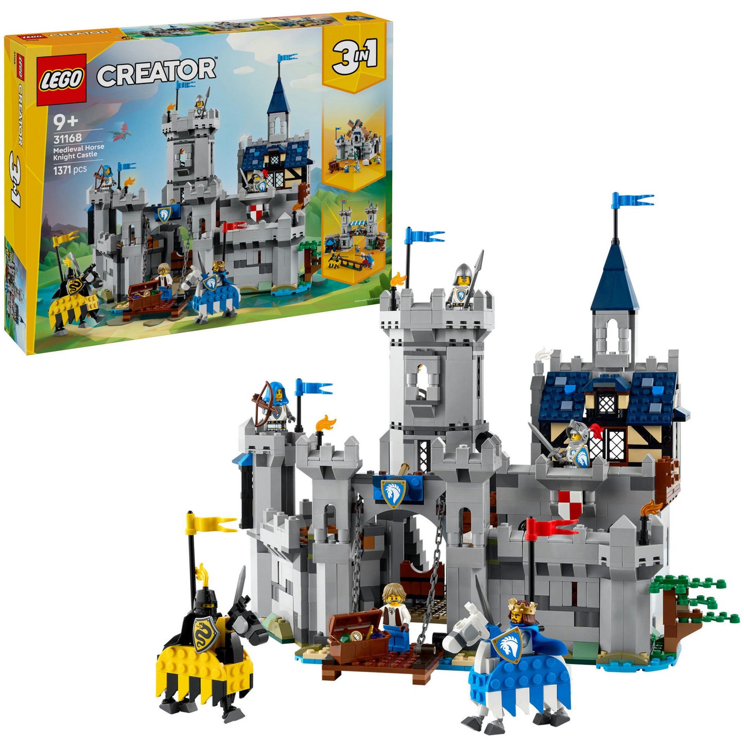 Lego ® creator 3in1 middeleeuws kasteel met ridders te paard - 31168