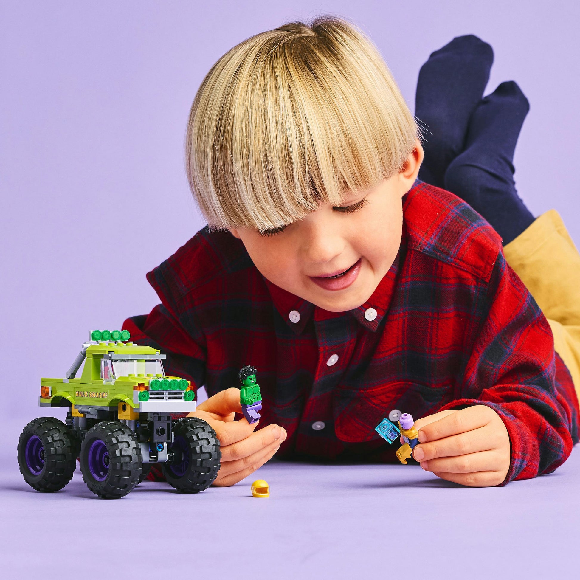 Lego marvel 76312 de hulk truck vs. thanos