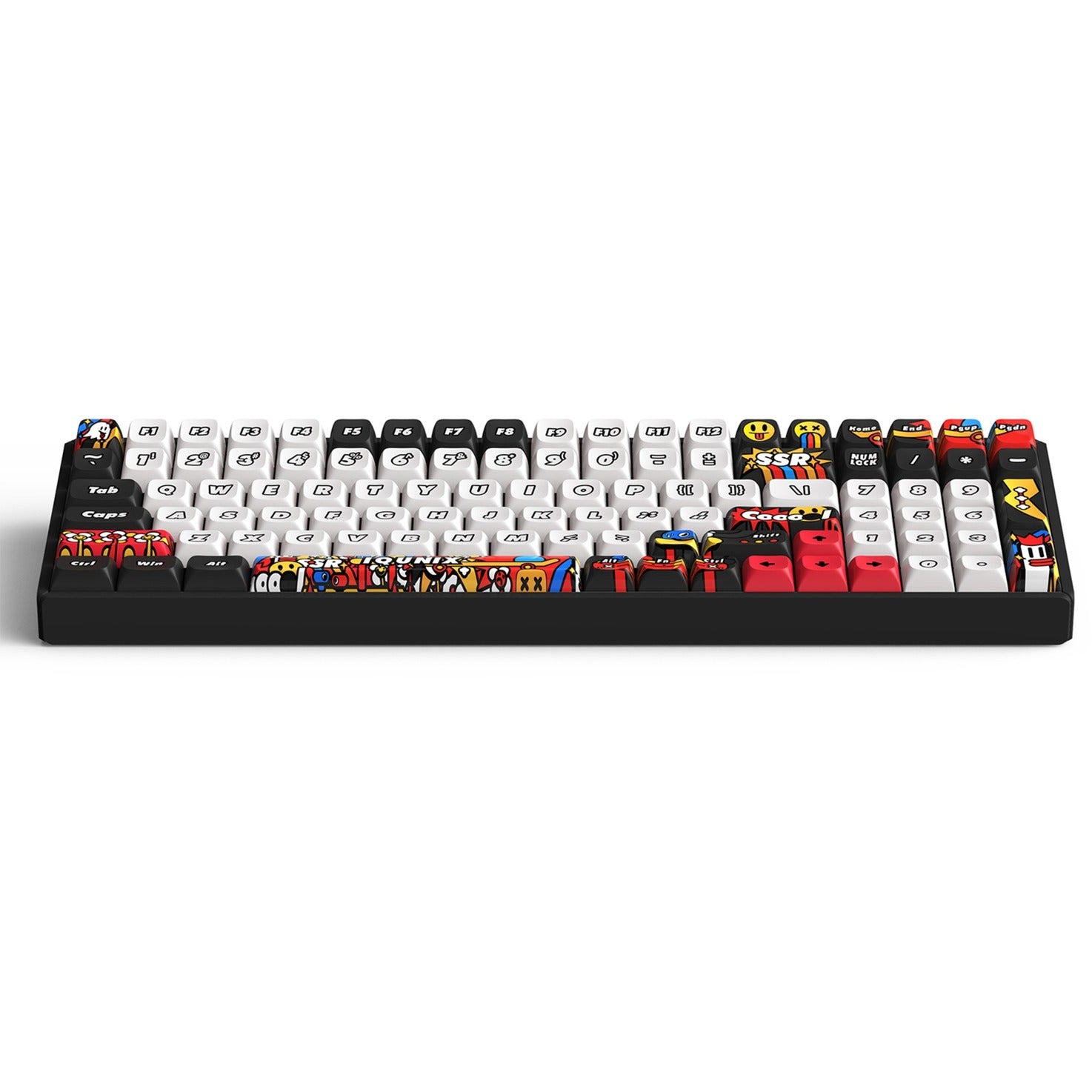 Iqunix f97 graffiti diary wireless mechanical keyboard (zwart, us lay-out (qwerty), ttc gold pink, 96%, rgb leds, hot-swappable, pbt, 2.4ghz | bluetooth 5.1 | usb-c)