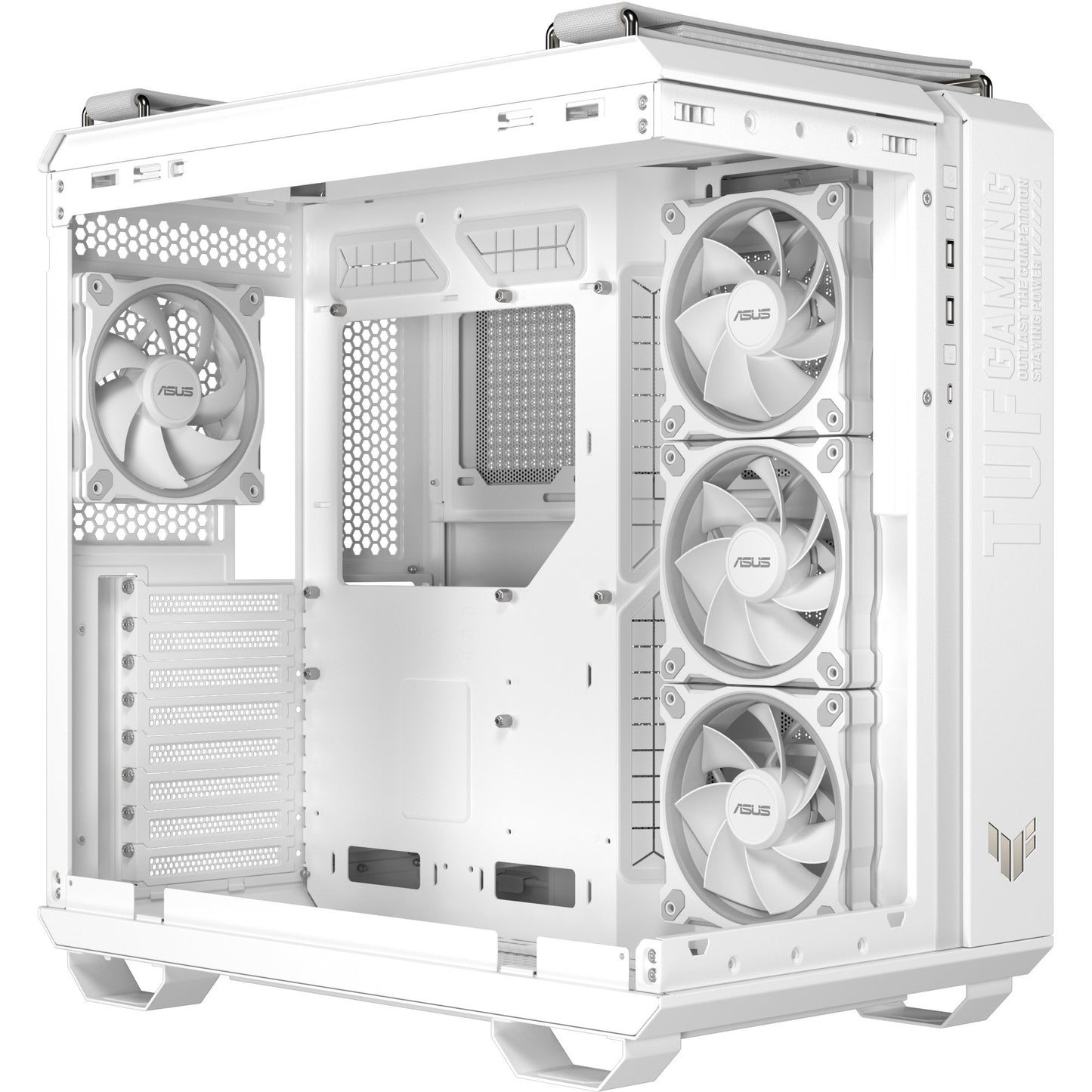 Asus tuf gaming gt502 horizon argb midi tower behuizing (wit | 3x usb-a | 1x usb-c | tempered glass)