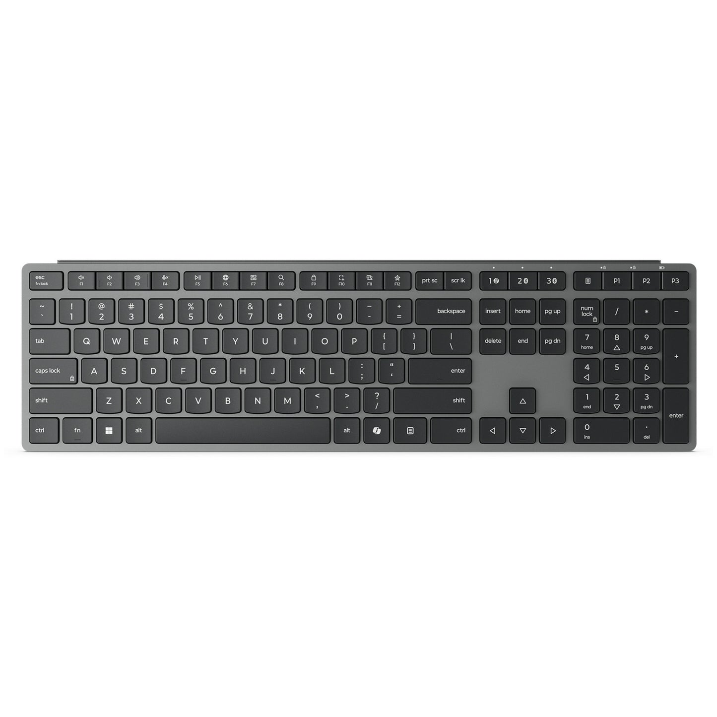 Lenovo 700 modern multi-device wireless keyboard-us euro103p desktopset (grijs, 100%, 2.4 ghz, bluetooth)