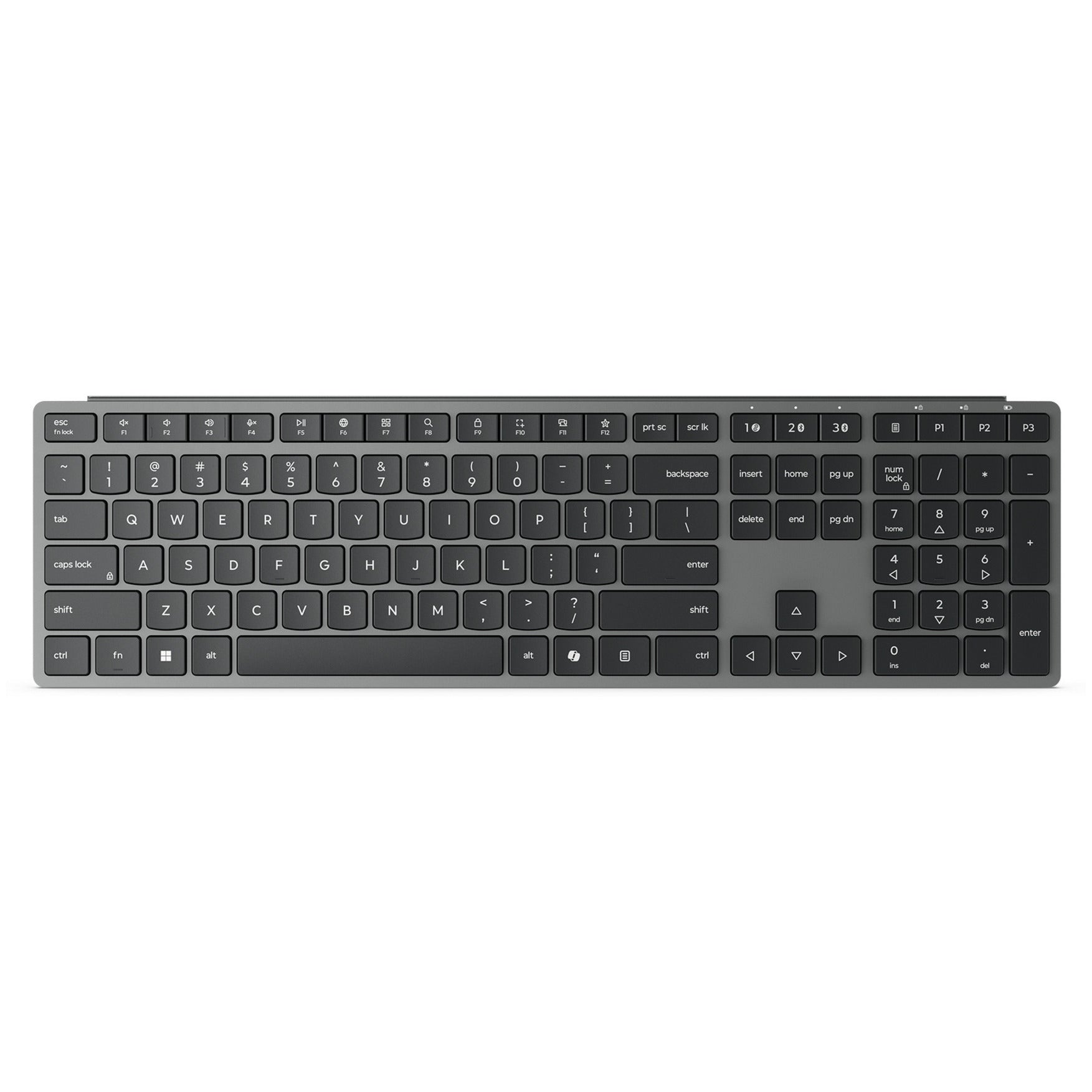Lenovo 700 modern multi-device wireless keyboard-us euro103p desktopset (grijs, 100%, 2.4 ghz, bluetooth)